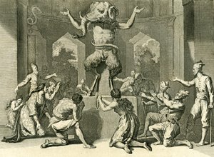 Mensen van Ceylon die de god Ganesh aanbidden, schenker van wijsheid, gezondheid en rijkdom, 1729